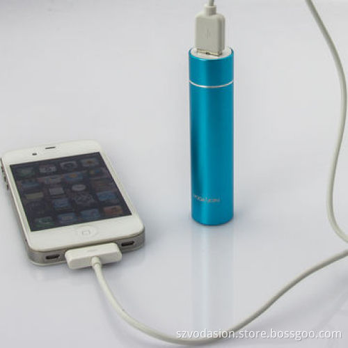 New Lipstick External Style Power Bank, 2600mAh Capacity, Rechargeable with Stainless Steel Design